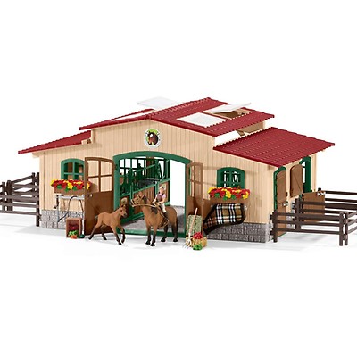 pferdestall mit pferden und zubehor 42195 farm world schleich gmbh