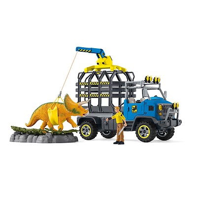 schleich® Figurine voiture tout-terrain avec avant-poste dinosaure 41464