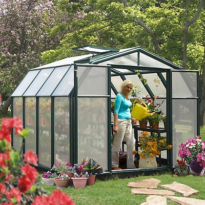8'x12' (2.4 x 3.6m) Hobby Gardner Green Rion Greenhouse | Shedstore