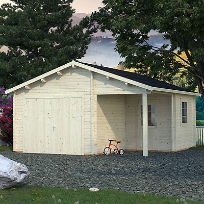 (44mm) Garage Shedstore Palmako 3.6m Single Roger 5.5m - Double Cabin x Doors | Log
