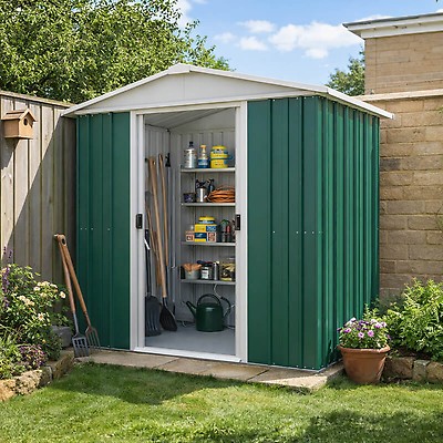 8' x 7' Yardmaster Green 87GEYZ Metal Shed | Shedstore