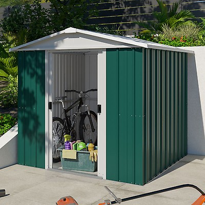 6'8 x 7'2 Yardmaster 67GEYZ Green Metal Shed | Shedstore