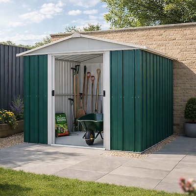 10' x 8' Yardmaster Green Metal Shed 108GEYZ | Shedstore