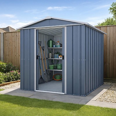 8' x 9' Yardmaster Green Metal Shed 89GEYZ | Shedstore