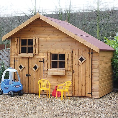 6x10 Traditional 2 Storey Playhouse with Garage Shedstore