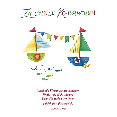 Glückwunschkarte Zur Kommunion Von Afie – Mit Gold-silbernem Kreuz & Lilien-Motiv – Inkl. Umschlag, 11,5 X 19 Cm
