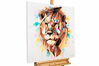 KunstLoft Leinwandbild 'Smoking Hot Bacon', 80x80 Cm – 100% Handgemalt, Buntes Schweine-Motiv