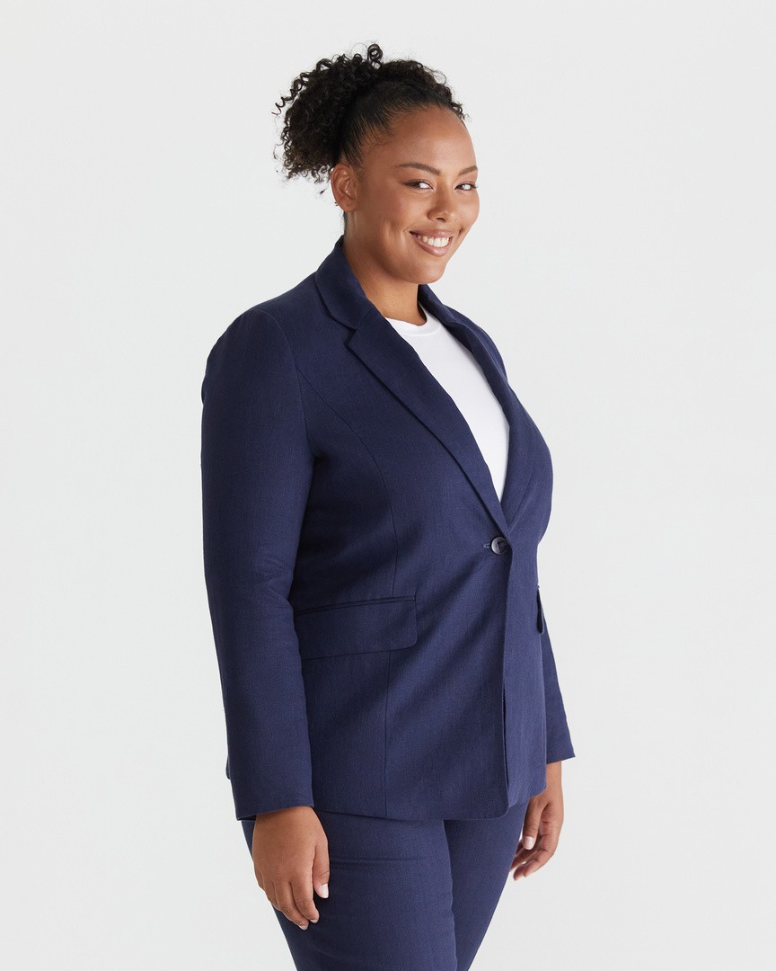 Navy hot sale linen jackets