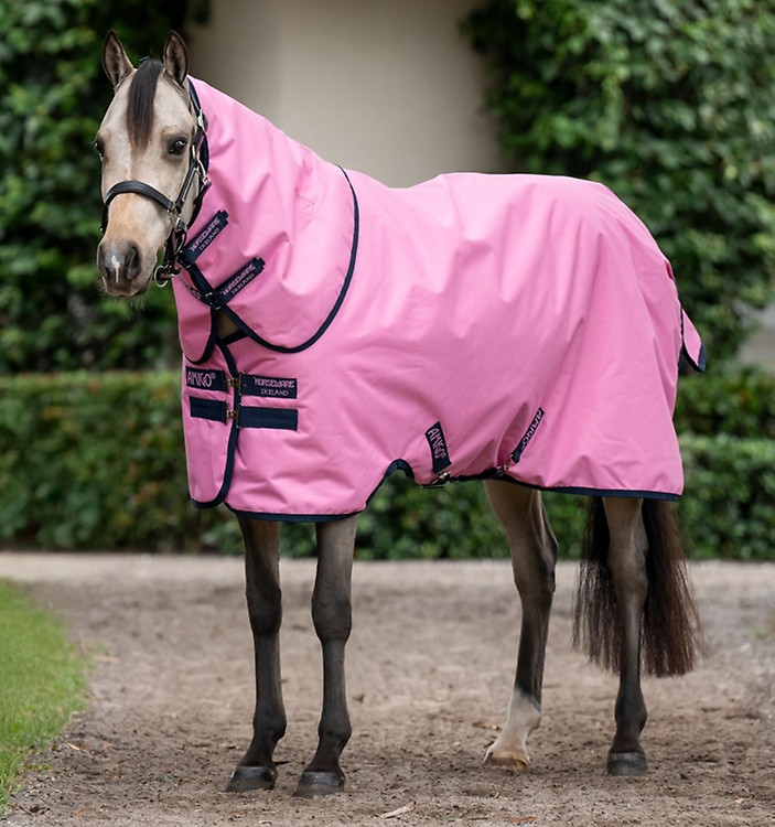 Couverture De Pluie Horseware Amigo Mio Turnout Lite - 600D 0g - Noir/Turquoise - Neuf Emballage D'origine