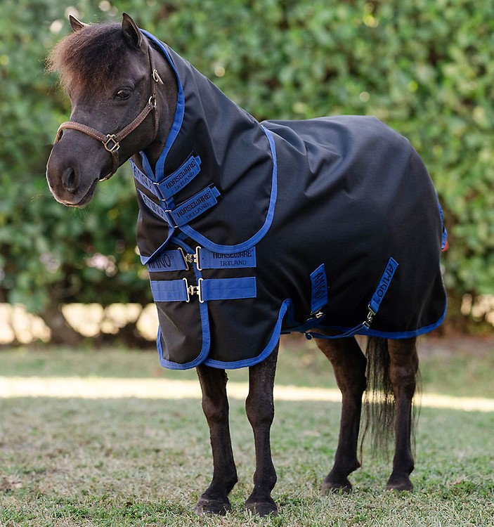 Couverture De Pluie Horseware Amigo Mio Turnout Lite Pour Cheval - 600D 0g - Noir/Turquoise - Neuf Sous Emballage