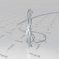 Sterling Silver Vertical Greek Name Necklace Ioannes Namefactory