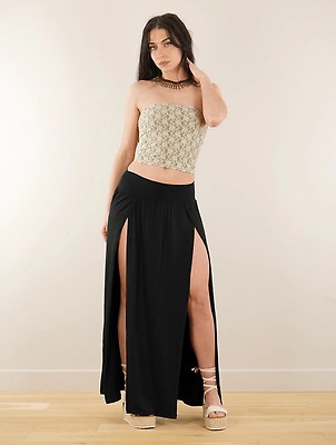 Chic Missufe Jupe Longue Crayon D'u00c9tu00e9 Pour Femme U00c9lu00e9gante Avec Fente Et