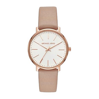 Michael Kors Pyper dameshorloge met roze lederen band MK2741