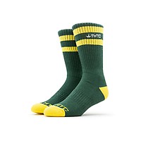 THTC Low Class Letter Crew Socks - Bottle Green
