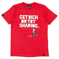 Get Rich Or Try Sharing - Men's Hemp/Cotton T-Shirt - Red