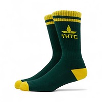 THTC Socks - Mens - Bottle Green/Gold