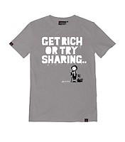 Get Rich Or Try Sharing - Men's Hemp/Cotton T-Shirt - Grey