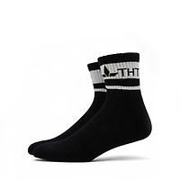 THTC Ankle Socks - Mens - Black with White Stripes