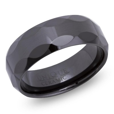 LuxXL Keramikring schwarz pol mit Kristall Stein CR100BP 