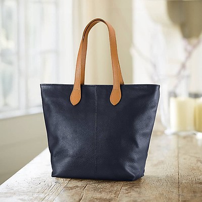 Around Town Tan Leather Tote Bag