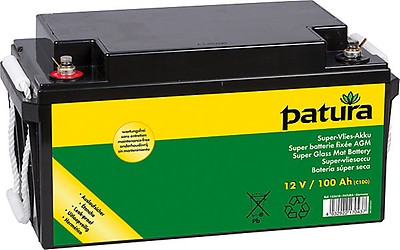 Patura Super-Vlies-Akku 12 V 32Ah für Weidezaungeräte 
