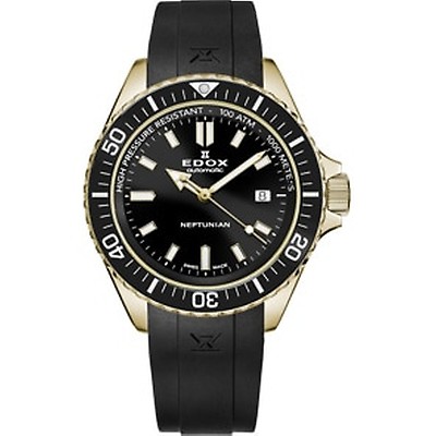 80120 3NCA NIN | Edox Neptunian Date Automatic Black / Rubber