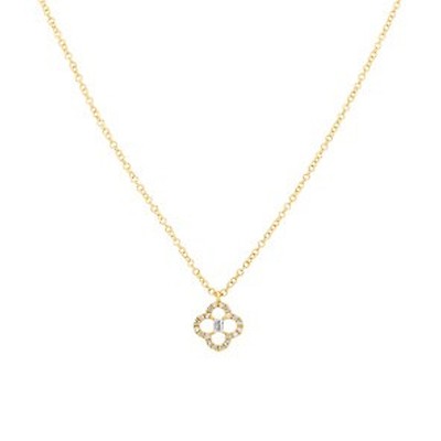 Collier En Or Jaune 18 Carats Avec Diamants - 2,40g, 0,20ct, Excellent état Occasion