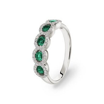 BAGUE OR JAUNE 18K AVEC DIAMANTS GRIS - TAILLE 58 - STYLE FILIGRANÉE - OCCASION
