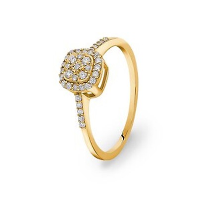 Bague Or Jaune 18 Carats Avec Rubis & Diamants Naturels - Taille 51.5, Style Cocktail