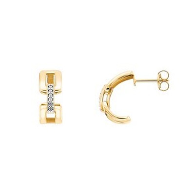 Pendants D'oreilles En Or Jaune 18 Carats Avec Pâte De Verre – Réf MP2521