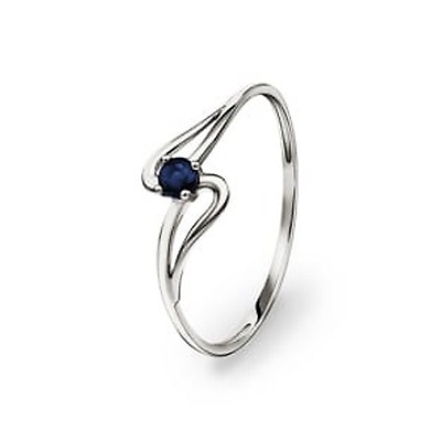 Bague En Or 750/1000 (18 Carats) Avec Saphir Central - Poids 0,68g - Occasion