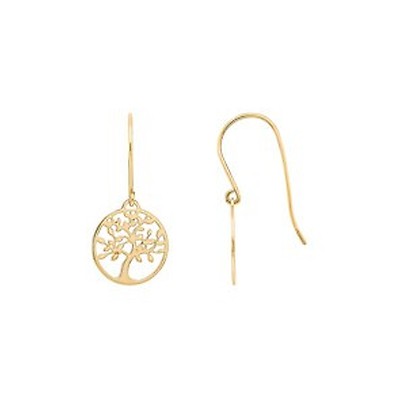 Boucles d'oreilles Or Jaune 750 Saphir orange Traité Ref. 44884