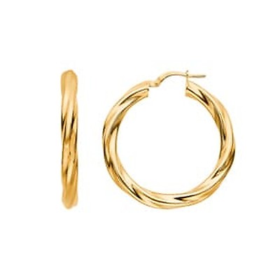 Boucles D'oreilles Créoles En Or Jaune 18 Carats - Poids 3,90g - Neuf Avec étiquettes