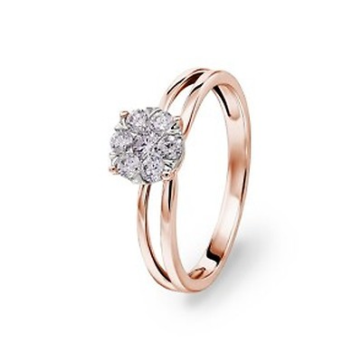 Bague Alliance Or 18 Carats Avec Diamants - 0.06 Carat, 3.30 G, Taille 57 - Occasion Parfait état