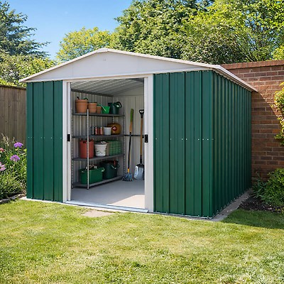 8' x 7' Yardmaster Green 87GEYZ Metal Shed | Buy Fencing Direct