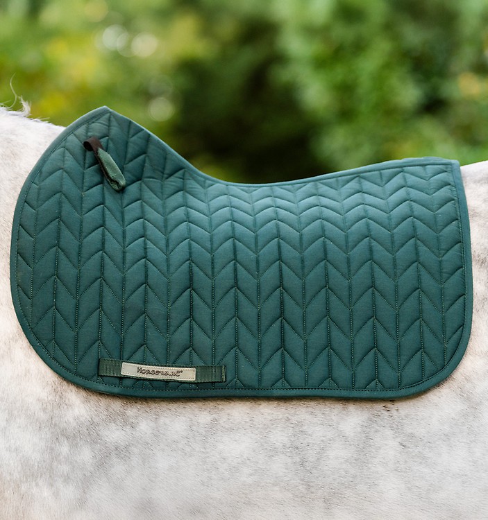 Tapis De Selle Horseware Amigo Contact - Tissu Carré Bleu Marine/Ronce/Berry - Neuf