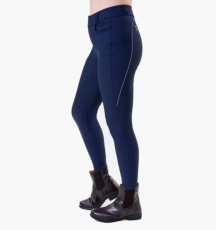 Pantaloni Equitazione APM-TEC Donna/Legging Con Silicone – Blu Navy – Taglia L/38