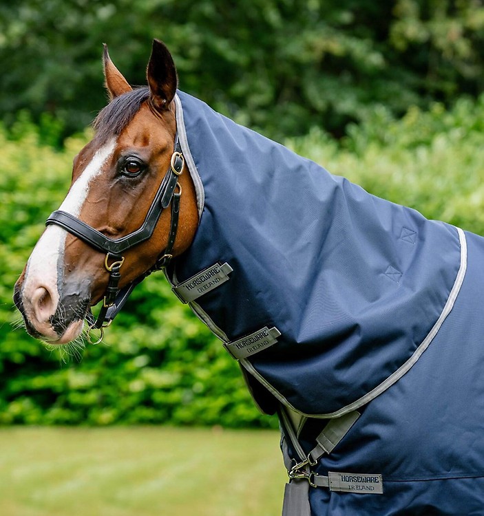 Housse De Cou XL Horseware Rambo Optimo – Noire, 150g, Avec Capuche – Neuf, Léger Défaut