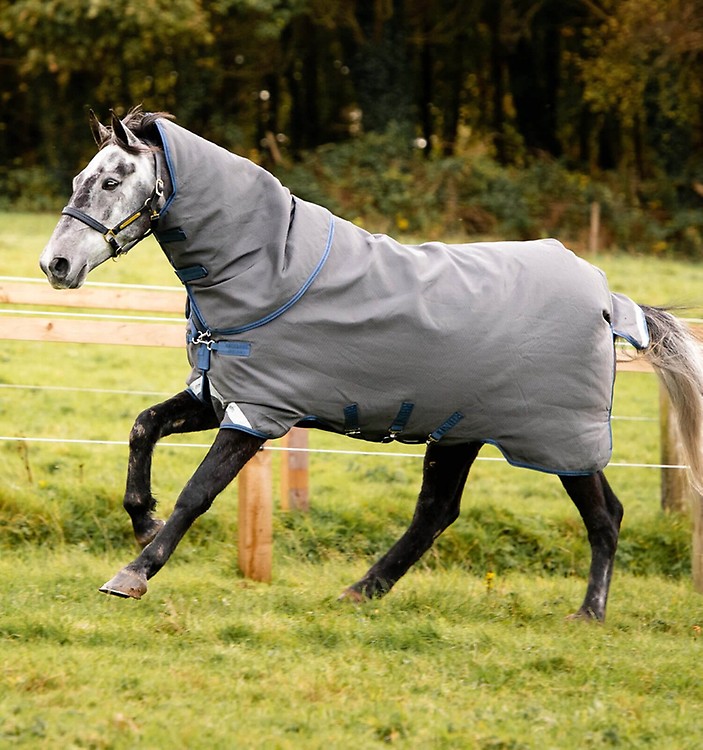 Couverture Cheval Horseware Amigo AmEco 12 Turnout Plus 250g - Bleu Foncé, Neuve