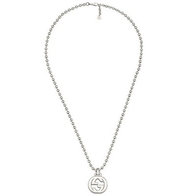 Gucci Interlocking Silver Boule Beaded Necklace