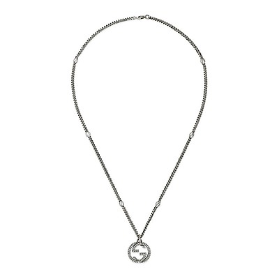 Gucci gg hot sale necklace silver