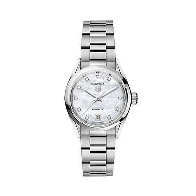 TAG Heuer Carrera Steel Diamond Mother of Pearl 29MM Date Watch