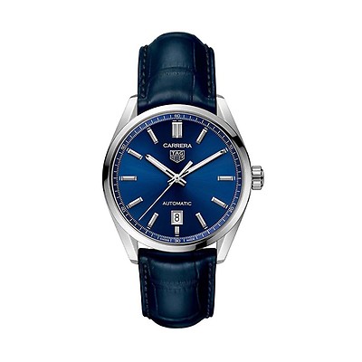 TAG Heuer Carrera Date Steel Blue Leather 39MM Automatic Watch