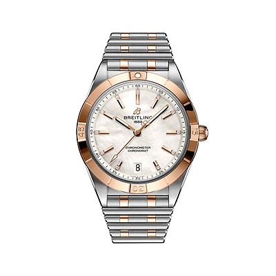 Breitling Chronomat Steel Rose Gold Diamond Pearl Dial 32MM Watch