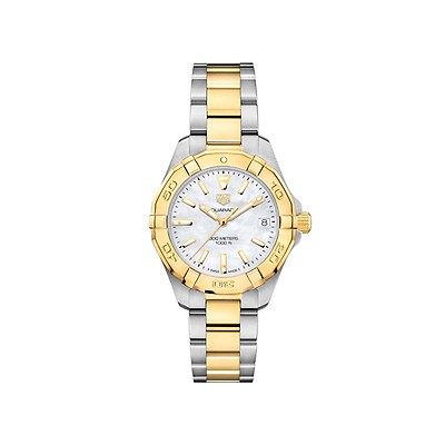 TAG Heuer Aquaracer Steel Gold Mother of Pearl 27mm Women s Watch