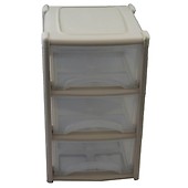 4 Drawer Plastic Storage Tower Silver Frame Clear Drawer
