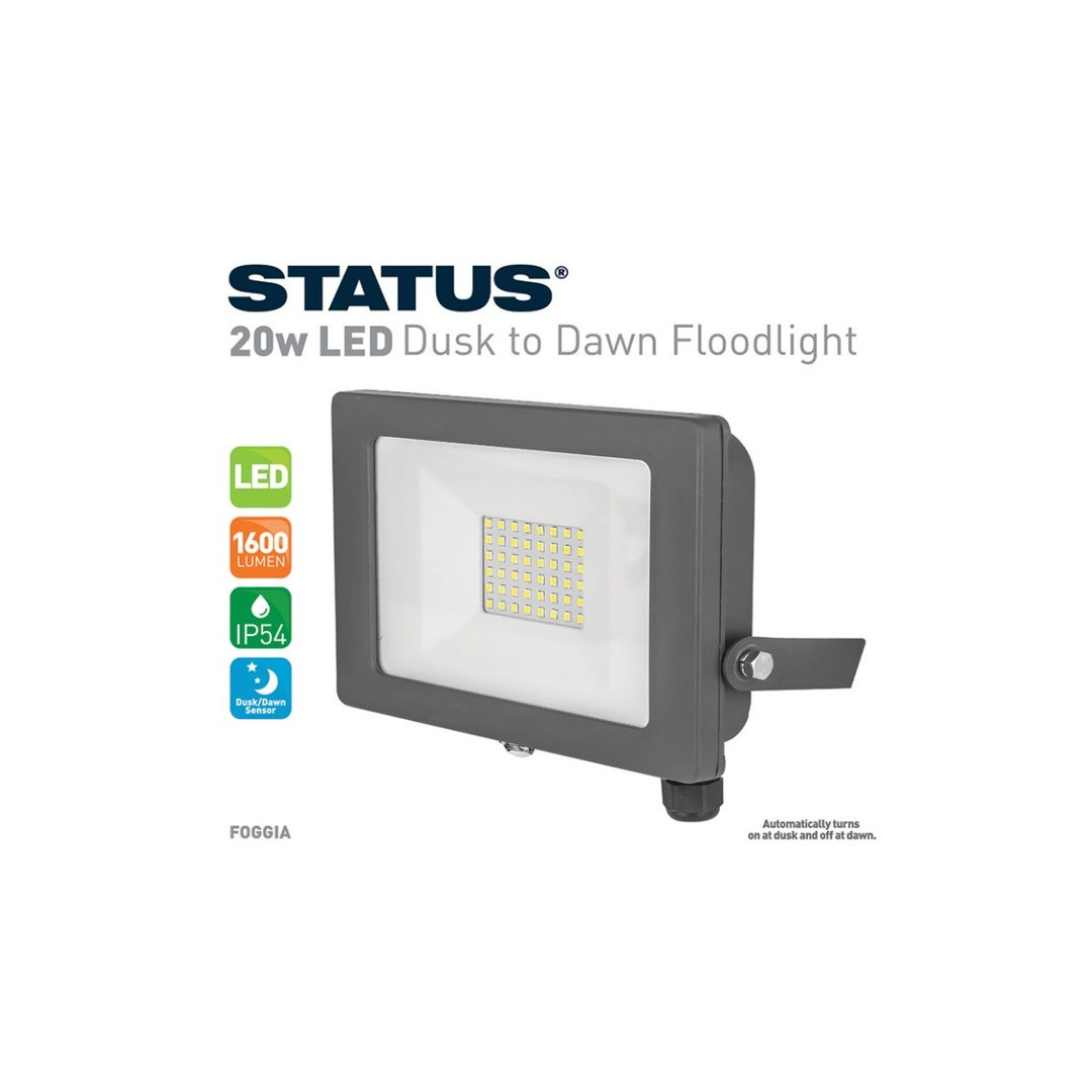 Status Foggia 20 Watt Flood Light Dusk To Dawn Woodie s