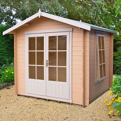 Shire Barnsdale 2 7m X 2 7m Wooden Log Cabin Summerhouse 19mm