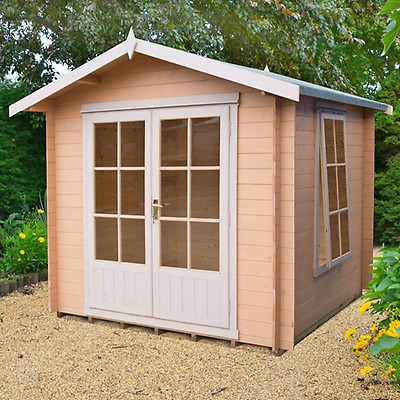 Shire Barnsdale 2 7m X 2 7m Wooden Log Cabin Summerhouse 19mm