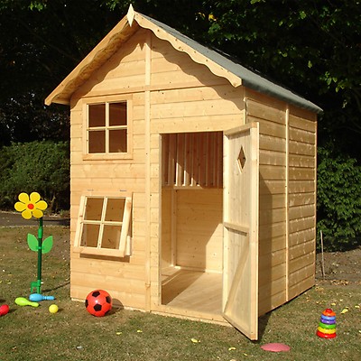 shire 6 x 5 ft pixie wooden playhouse with veranda